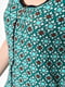 Зелений напівбатальний літній халат з візерунком | 6769368 | фото 4