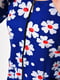 Синій батальний халат з квітковим принтом | 6769380 | фото 4
