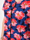 Синій батальний халат з квітковим принтом | 6769383 | фото 4