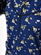 Темно-синій напівбатальний халат з квітковим принтом | 6769385 | фото 4
