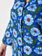 Байковий синій напівбатальний халат з квітковим принтом | 6769394 | фото 4