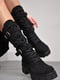 Демісезонні чорні чоботи зі шнурівкою та ремінцями | 6769447 | фото 2
