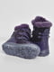 Фіолетові чоботи на хутрі з перфорацією та фігурним оздобленням | 6769547 | фото 4