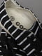 Текстильні чорні кеди в смужку на шнурівці  | 6769565 | фото 4