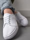 Мокасини білого кольору на шнурівці | 6769568 | фото 2