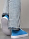 Мокасини блакитного кольору на шнурівці | 6769570 | фото 3
