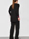 Чорний костюм: туніка оверсайз з написом Barbie і розкльошені штани | 6769771 | фото 3