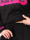 Чорний костюм: туніка оверсайз з написом Barbie і розкльошені штани | 6769771 | фото 4