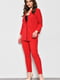 Червоний класичний костюм: жакет і укорочені штани | 6769776 | фото 2