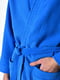 Махровий синій халат з поясом | 6770092 | фото 4
