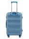Велика сріблясто-синя дорожня пластикова валіза на 4-х колесах (86 л) | 6766384 | фото 3