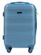 Маленька сріблясто-синя дорожня пластикова валіза на 4-х колесах (45 л) | 6766388 | фото 2