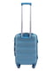 Маленька сріблясто-синя дорожня пластикова валіза на 4-х колесах (45 л) | 6766388 | фото 3