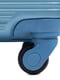 Середня сріблясто-синя дорожня пластикова валіза на 4-х колесах (62 л) | 6766392 | фото 5