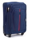 Велика тканинна валіза темно-синього кольору на 4-х колесах | 6766818