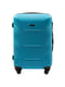 Середня блакитна дорожня пластикова валіза на 4-х колесах (62 л) | 6766987 | фото 2