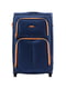 Велика тканинна валіза темно-синього кольору на 2-х колесах | 6767024 | фото 2