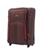Велика тканинна валіза коричневого кольору на 2-х колесах | 6767026