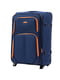 Тканинна валіза темно-синього кольору на 2-х колесах | 6767033