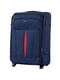 Тканинна валіза середнього розміру темно-синього кольору на 2-х колесах | 6767038