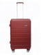 Середня пластикова валіза бордового кольору | 6767113