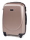 Пластикова валіза середнього розміру бежево-рожевого кольору на 4-х колесах | 6767255