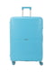 Велика пластикова валіза блакитного кольору на 4-х колесах | 6767347 | фото 2