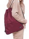 Рюкзак-мішок для взуття з розширенням і кишенею бордовий 10л | 6767383 | фото 3