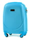 Блакитна дорожня пластикова мікро-валіза на 4-х колесах (28 л) | 6767406