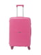 Пластикова валіза середнього розміру рожевого кольору на 4-х колесах | 6767433 | фото 2
