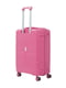 Пластикова валіза середнього розміру рожевого кольору на 4-х колесах | 6767433 | фото 4