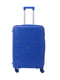 Синя пластикова валіза середнього розміру на 4-х колесах | 6767435 | фото 2