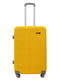 Пластикова валіза середнього розміру жовта на 4-х колесах | 6767539