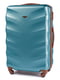 Велика сріблясто-синя дорожня пластикова валіза на 4-х колесах (86 л) | 6767547