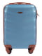 Сріблясто-синя дорожня пластикова мікро-валіза на 4-х колесах (28 л) | 6767549 | фото 2