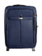 Мала тканинна валіза темно-синього кольору на 2-х колесах | 6767556