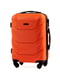 Маленька помаранчева дорожня пластикова валіза на 4-х колесах (45 л) | 6767736