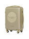 Маленька дорожня пластикова валіза на 4-х колесах кольору шампань (45 л) | 6767803