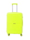 Пластикова валіза середнього розміру лимонного кольору на 4-х колесах | 6767818 | фото 2
