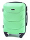 Маленька дорожня пластикова валіза на 4-х колесах салатового кольору (45 л) | 6767850