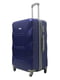 Велика пластикова валіза синього кольору на 4-х колесах | 6767856 | фото 2