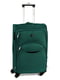Тканинна валіза середнього розміру зелена на 4-х колесах | 6767896