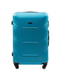 Велика блакитна дорожня пластикова валіза на 4-х колесах (86 л) | 6767917 | фото 2