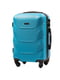 Маленька блакитна дорожня пластикова валіза на 4-х колесах (45 л) | 6767921