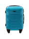 Маленька блакитна дорожня пластикова валіза на 4-х колесах (45 л) | 6767921 | фото 2
