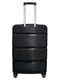 Велика пластикова валіза чорного кольору на 4-х колесах | 6767954 | фото 3