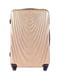 Велика золотисто-рожева пластикова валіза на 4-х колесах з розширенням (86 л) | 6767974 | фото 2