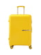 Велика пластикова валіза жовтого кольору на 4-х колесах | 6767986 | фото 2