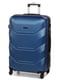 Велика пластикова валіза синього кольору на 4-х колесах | 6768059