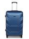 Велика пластикова валіза синього кольору на 4-х колесах | 6768059 | фото 2